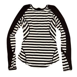 Lululemon Striped Black and White Women's Running Top